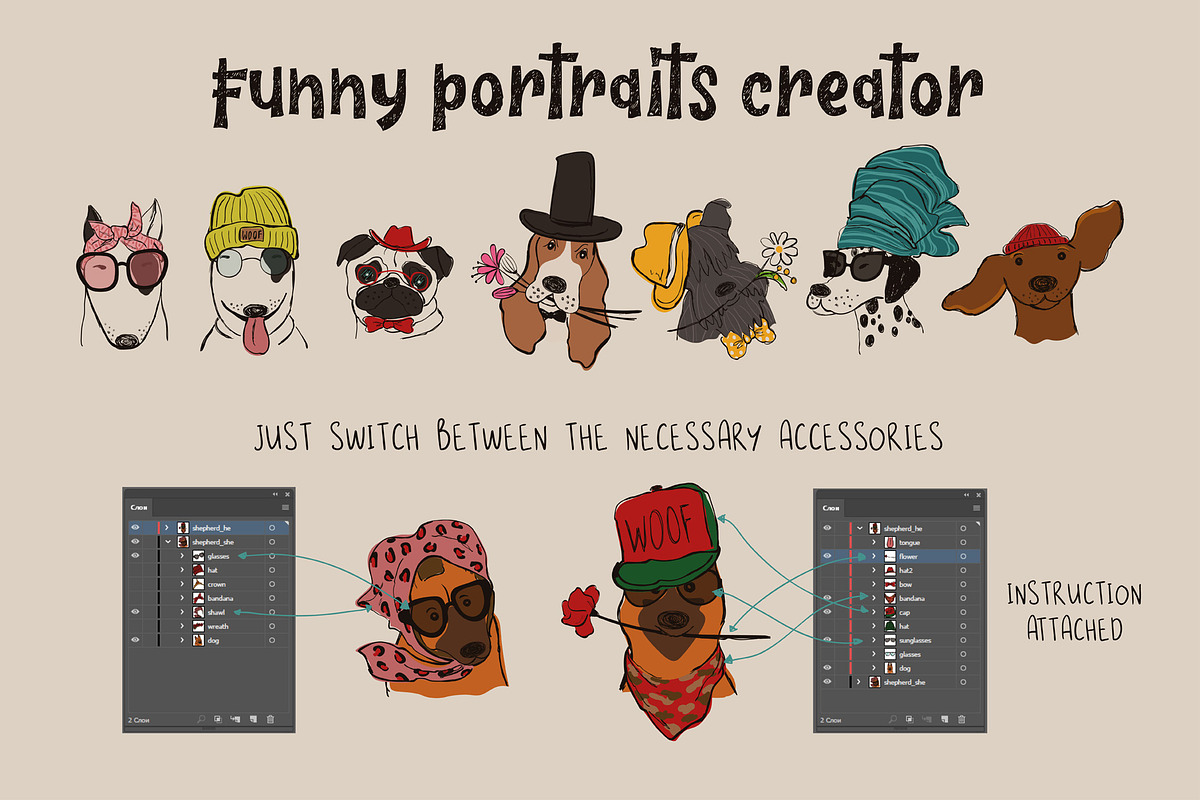 Pep Doggy Dogs, an Animal Illustration by Annakniaz (Photo 5 of 11)