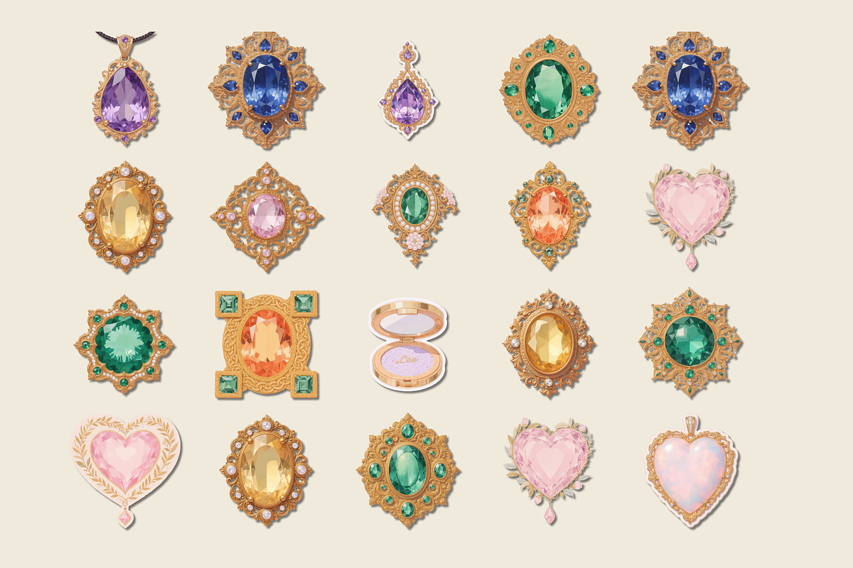 Gem Muse Sticker Set, an Illustration by Jakayla Digital Co (Photo 2 of 6)