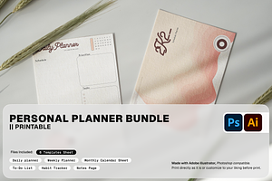 Printable | Personal Planner Bundle, a Stationery Template by shop4pixel