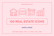 Real Estate Line Icons, an Outline Icon by Made by Made (Thumbnail 1 of 8)
