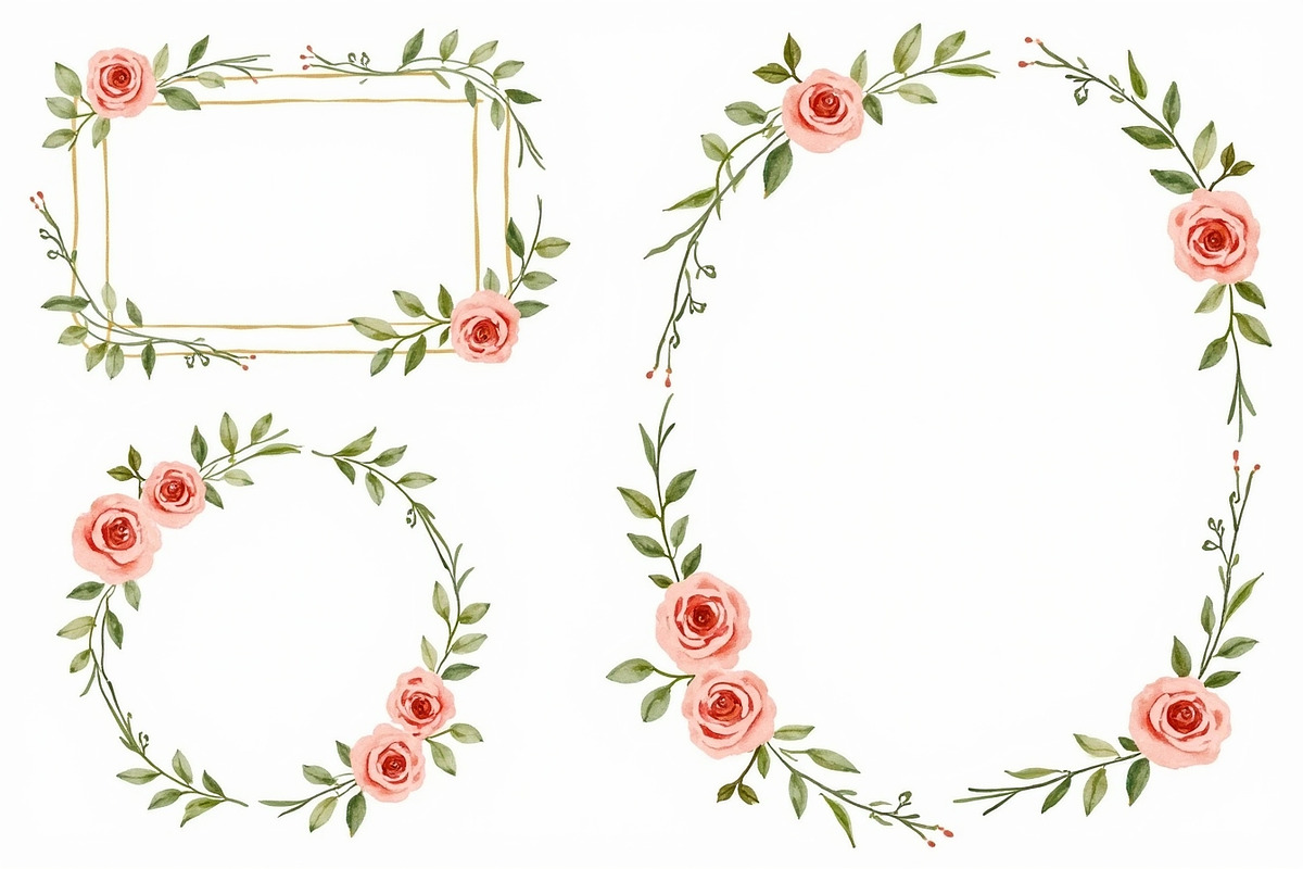 Rustic Floral Geometric Frame Bundle, an Illustration by musafir_fashion (Photo 13 of 14)