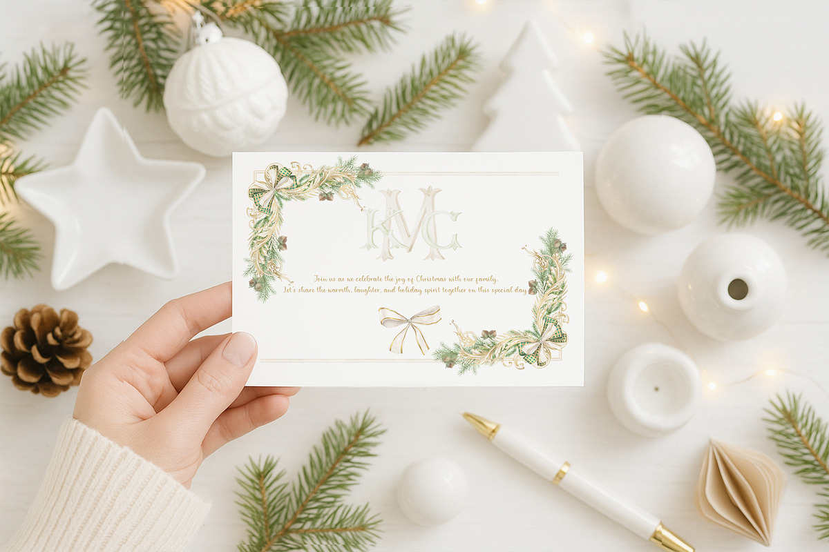 Winter Wedding Crest, Christmas png, a Decorative Illustration by WonderWonder (Photo 2 of 9)