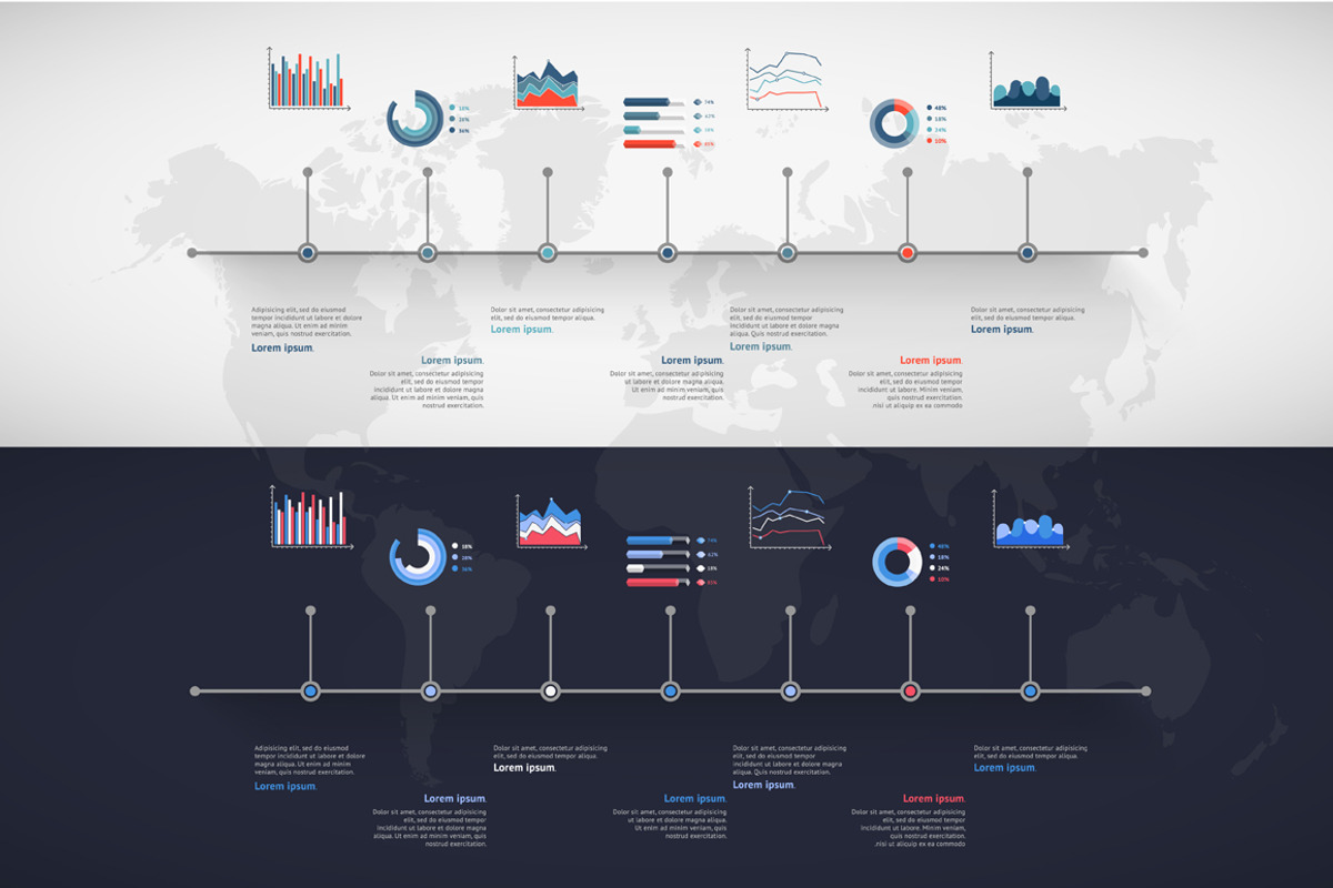 TIMELINE INFOGRAPIC SET #5, an Outline Icon by bum katrin (Photo 2 of 2)