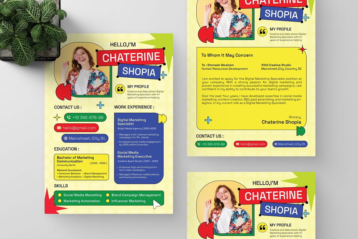 Playful Digital Marketing CV Resume, a Resume Template by Annora Studio (Photo 4 of 6)
