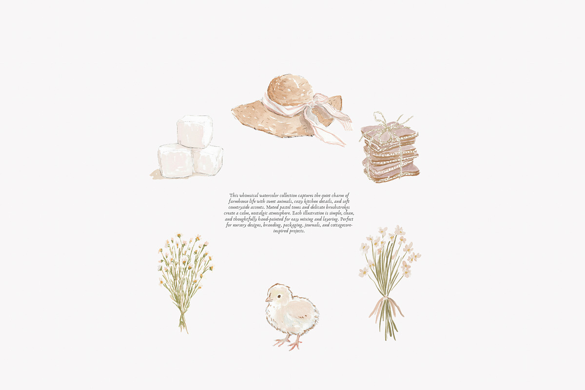 farmhouse watercolor clipart bundle, a Decorative Illustration by Patishop Art (Photo 4 of 8)