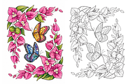 100 Flowers Coloring Book, a Decorative Illustration by MarisoArt (Thumbnail 4 of 9)