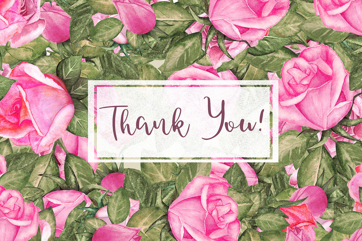 Watercolor Pink Roses, a Decorative Illustration by Color_Brush (Photo 9 of 9)