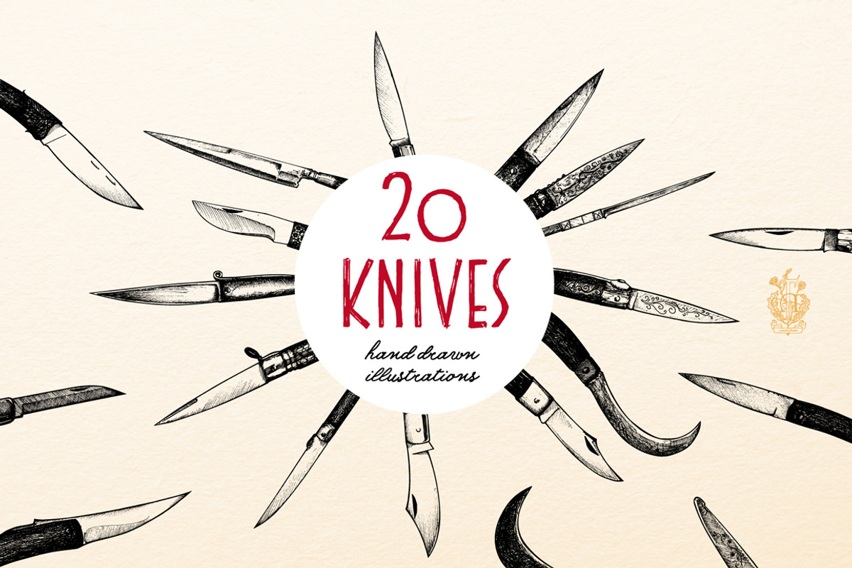 20 Knives - Hand drawn Illustrations, a Decorative Illustration by Andrea Tardivo (Photo 1 of 4)