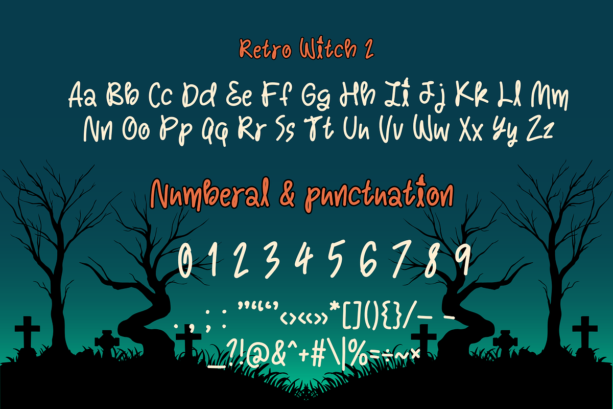 Retro Witch is a Halloween font duo, a Handwritten Font by Brown Cupple (Photo 13 of 13)
