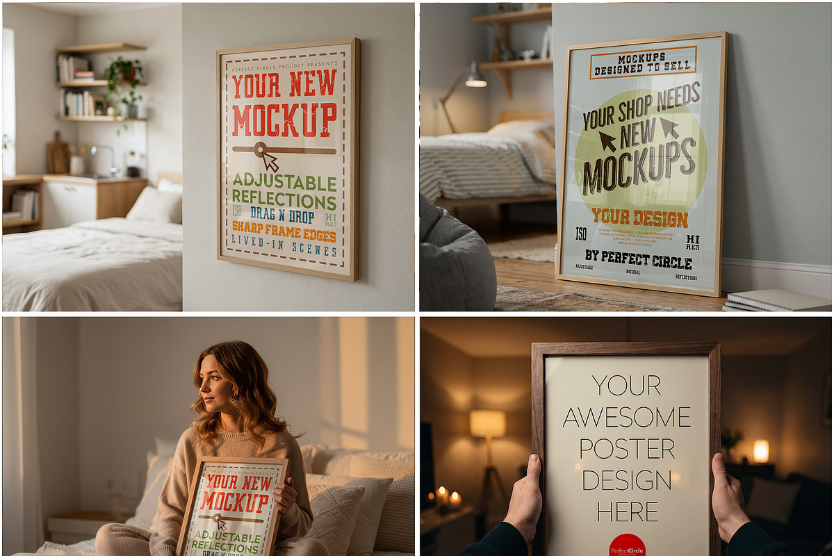 62 Poster Frame Mockup Bundle, a Mockup by DesignRocket (Photo 10 of 14)