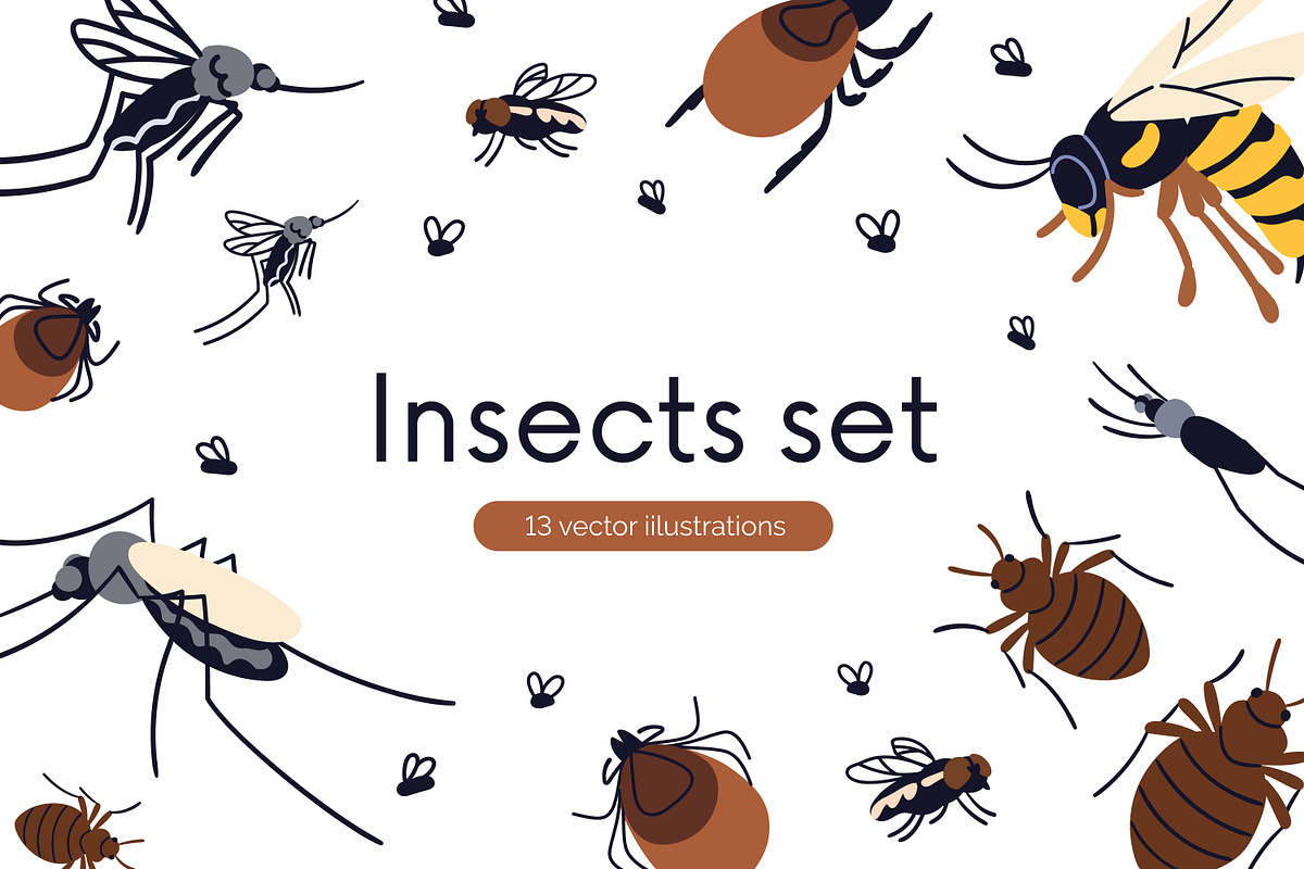 Pest insects, bloodsuckers set, an Animal Illustration by Good Studio (Photo 1 of 3)