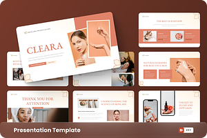 Cleara - Skincare PowerPoint, a Presentation Template by GraphauseProject