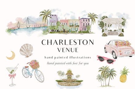 Watercolor charleston wedding venue