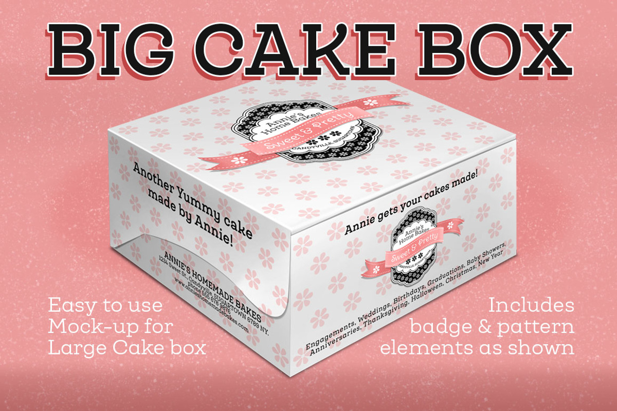 Cake Box Large Size, a Cups & Container Mockup by JoZOO (Photo 1 of 2)