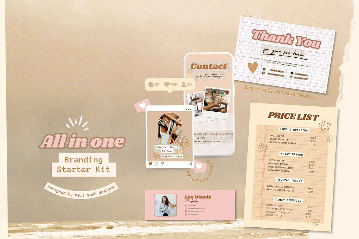 Retro Collage Branding Starter Kit, a Social Media Template by Hell Yeah Designs (Photo 5 of 22)