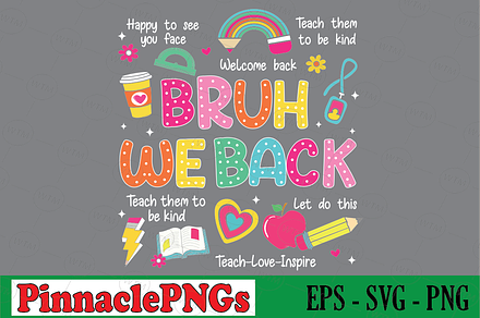 Bruh We Back Teachers, an Education Illustration by Pinnacle PNGs