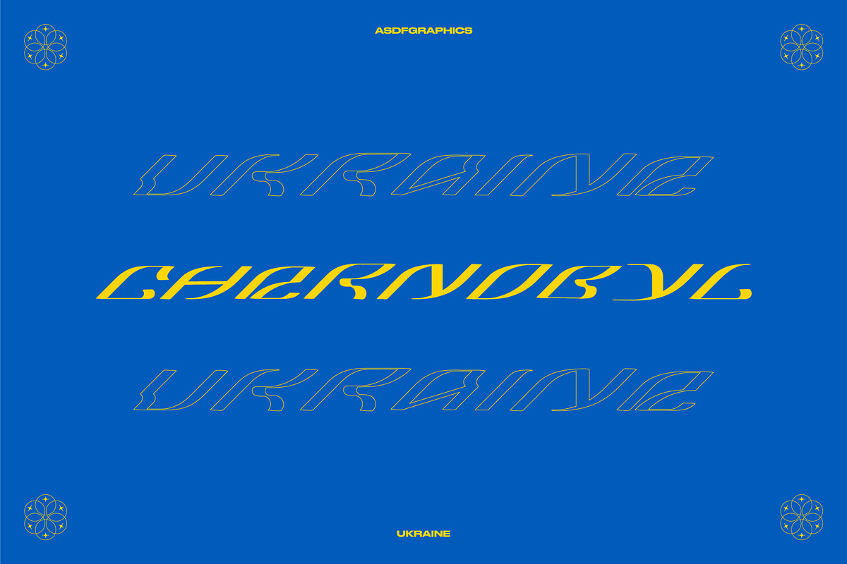 UKRAINE FONT ACID TECHNO GRAPHICS, a Blackletter Font by ASDF Graphics (Photo 3 of 4)