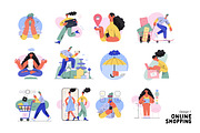 Online Shopping vector illustrations, a Templates & Theme by Grivina's shop (Thumbnail 3 of 26)