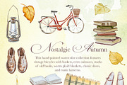 Hand Painted Nostalgic Autumn Set, a Decorative Illustration by ArtCreationsDesign (Thumbnail 3 of 17)