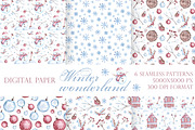 Christmas snowman watercolor clipart, a Seasonal Illustration by SabinaWatercolorArt (Thumbnail 4 of 17)