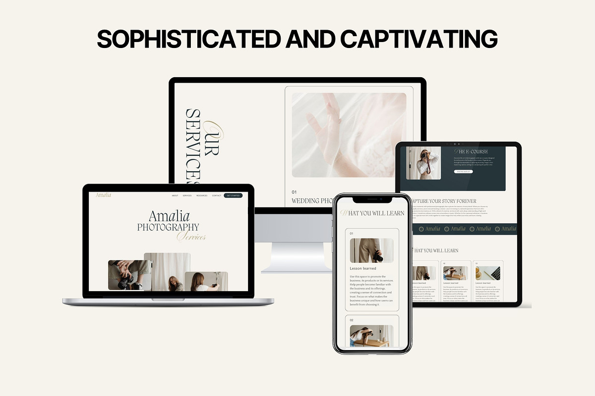 AMALIA Canva landing page, a Landing Page Template by Studio Suvelle (Photo 2 of 8)