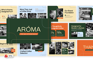 Aroma Coffeeshop PowerPoint, a Presentation Template by Loin Studio