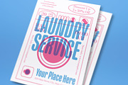 Blue Risograph Laundry Service Flyer, a Flyer Template by graphicook (Thumbnail 2 of 3)