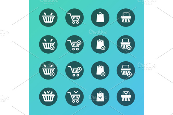 Vector Set Of Shopping Cart Icons