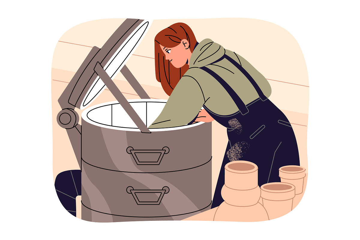 People do ceramics. Pottery workshop, a Person Illustration by PaperTrident (Photo 9 of 11)