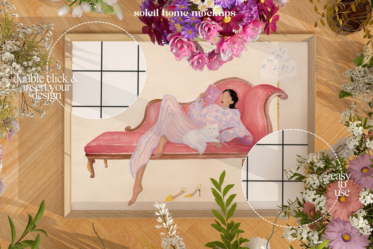 BRIDGET | Floral Frame Mockups SET, a Household Mockup by SoleilHomeMockups (Photo 2 of 12)