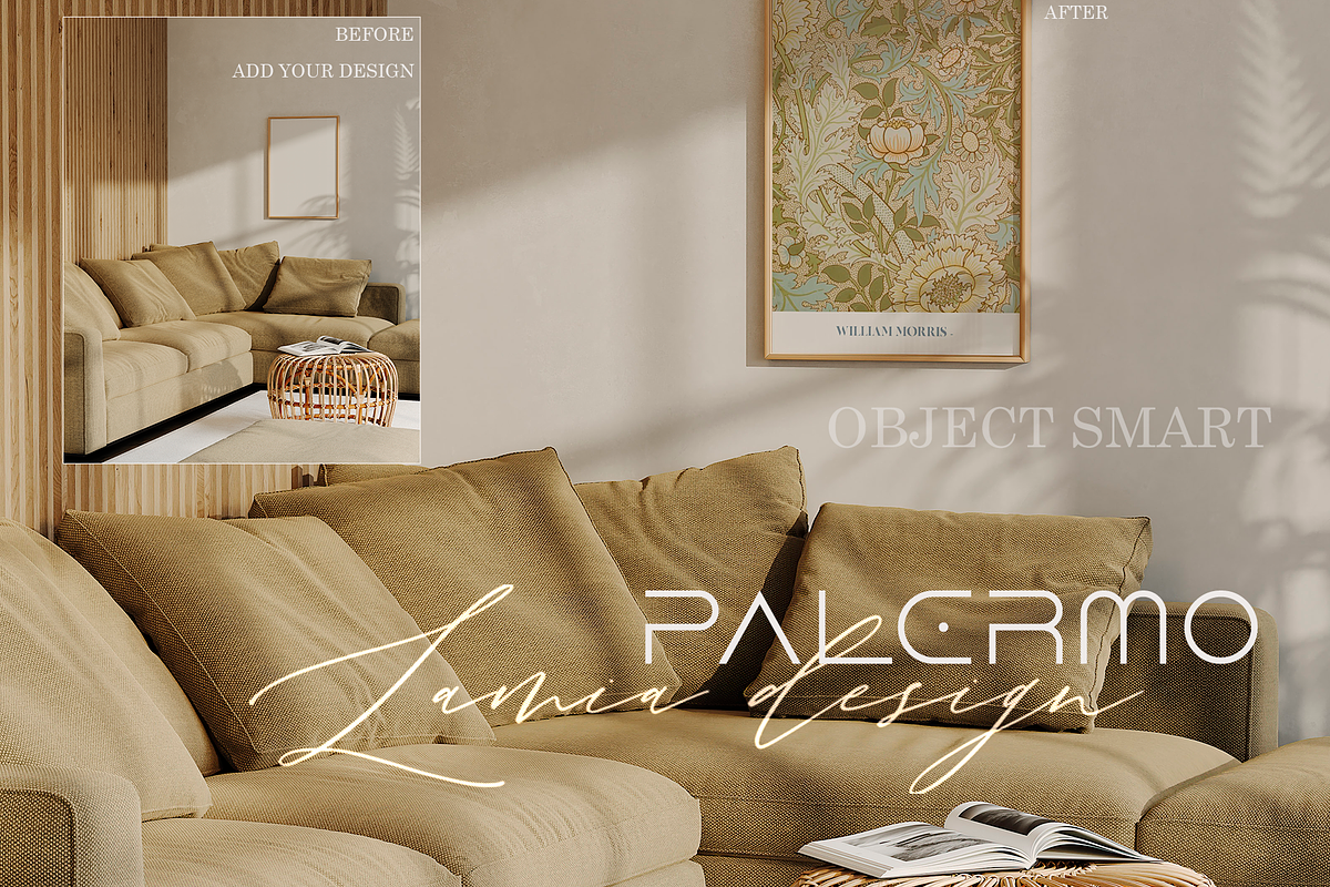 Palermo Room & Natural Frame Mockup, a Household Mockup by LAMIA DESIGN (Photo 9 of 21)