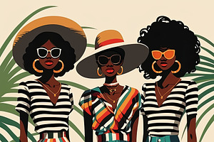 Fashion models posing in colorful outfits and accessories with vibrant aestheti, an Illustration by AS photostudio