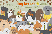 Dog breeds vector clipart, an Object Graphic by Trinibis (Thumbnail 1 of 11)