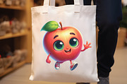 Watercolor Funny Apple Clipart, an Illustration by CraftArtStudio (Thumbnail 2 of 6)