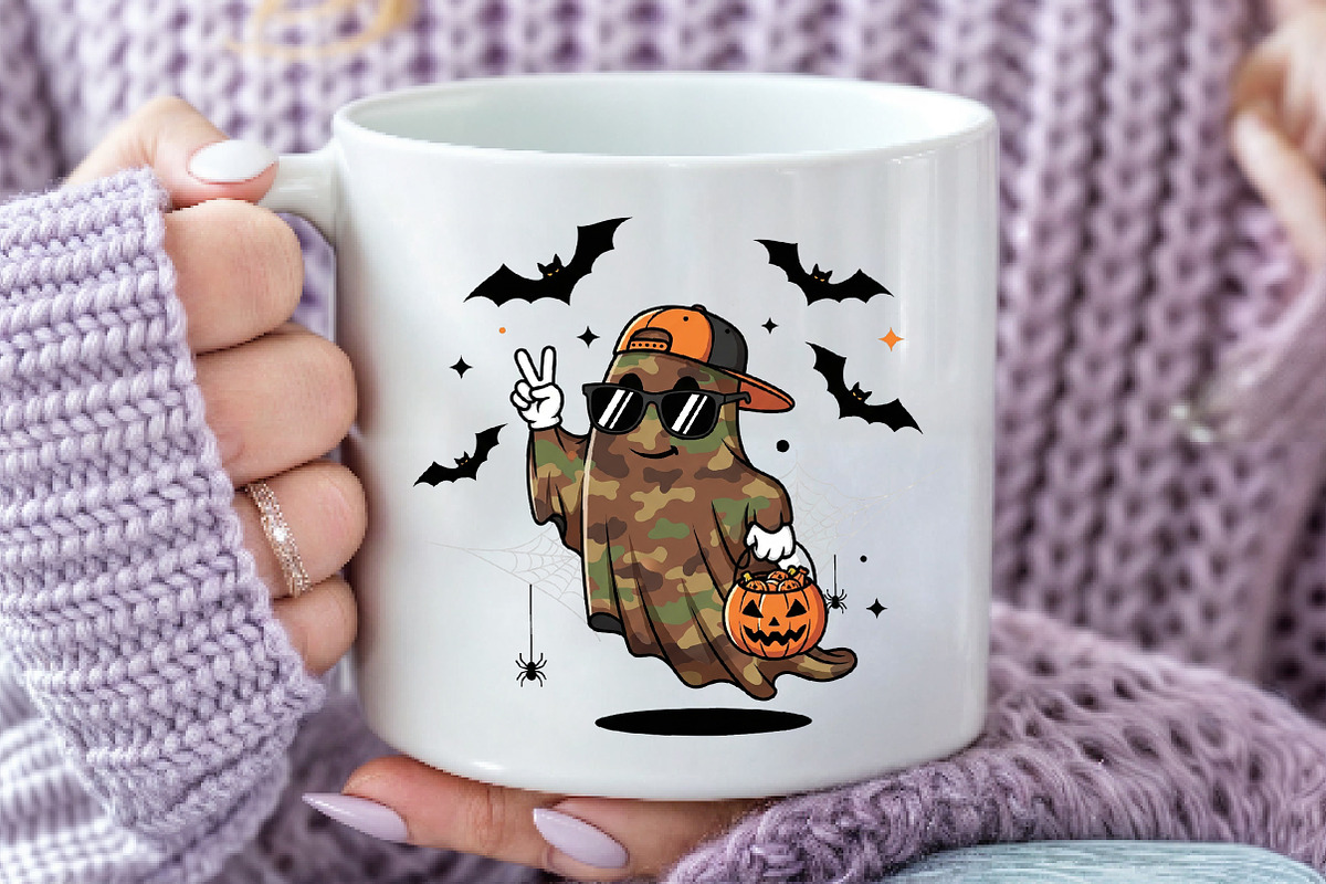 Spooky Dude Camo Ghost Halloween PNG, an Illustration by Dream Creation (Photo 4 of 5)