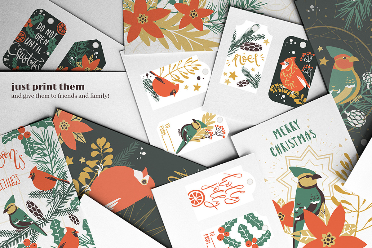 Classic Christmas. Clipart set, a Decorative Illustration by Dinkoobraz (Photo 7 of 11)