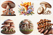 Edible Mushrooms Sublimation Clipart, an Illustration by SVGArt (Thumbnail 8 of 8)