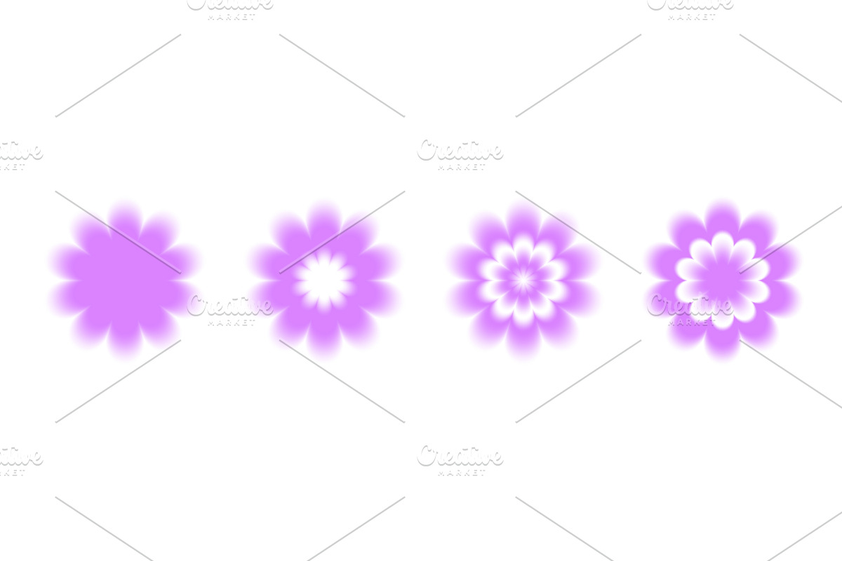 Flower aura shapes with y2k blur, an Object Illustration by YuliiaOsadcha