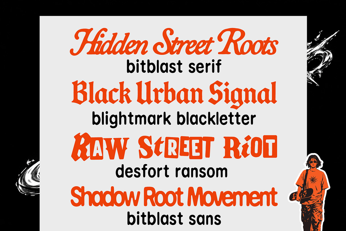 Authentic Streetwear - Font Bundle, a Blackletter Font by Edignwn Type (Photo 9 of 11)