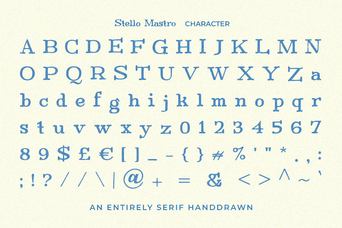 Stello Mastro - Handdrawn Serif, a Serif Font by Pandeka Studio (Photo 8 of 9)