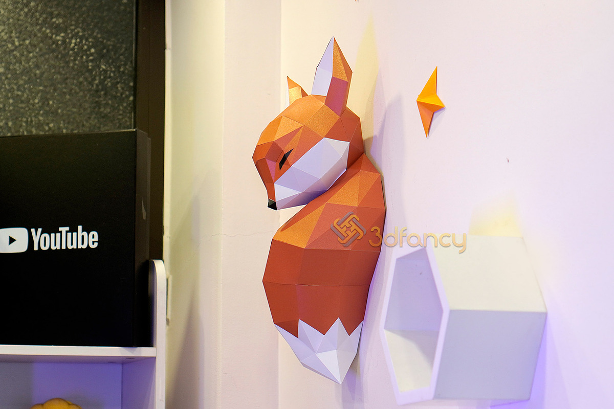 DIY 3D Fox Sleep Papercraft PDF, SVG, a Templates & Theme by 3Dfancy (Photo 3 of 6)