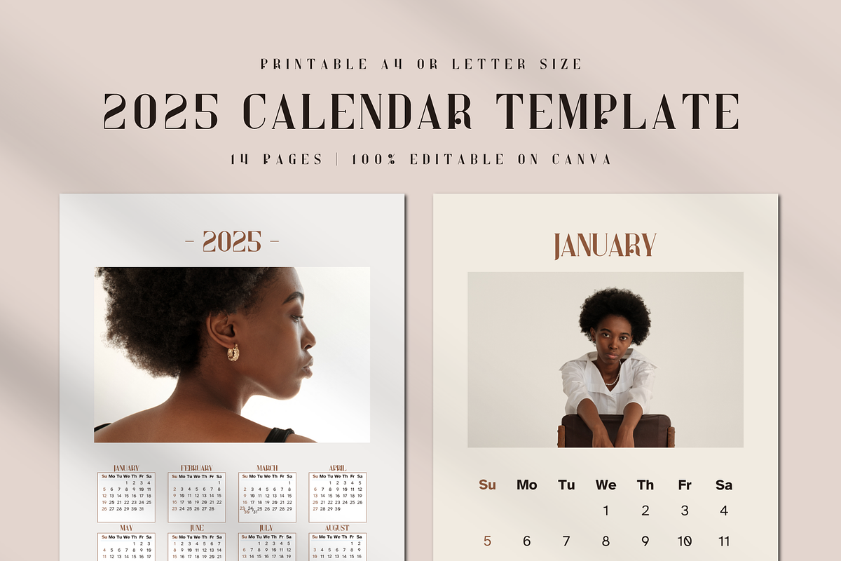 2025 CALENDAR CANVA TEMPLATE, a Stationery Template by The Little Lily Studio (Photo 1 of 5)