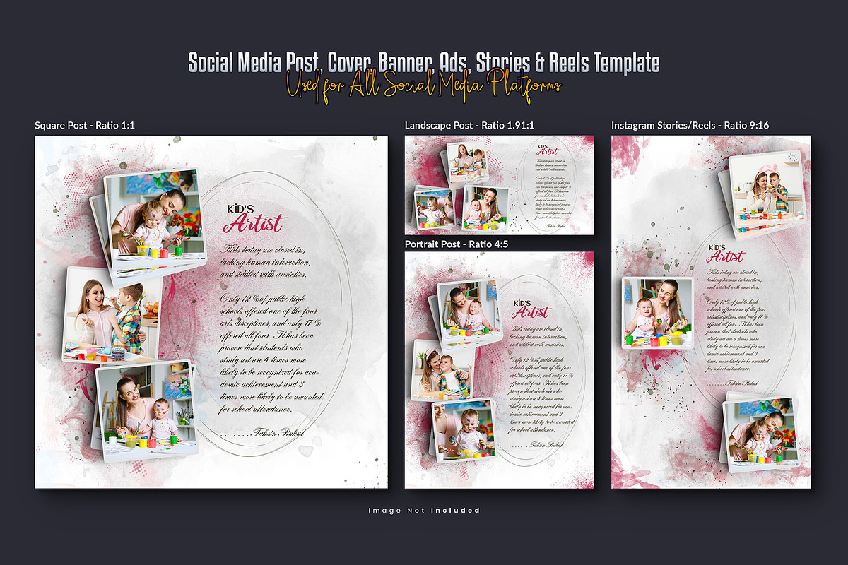 Photo Effect Social Media Post Set, a Social Media Template by Creative_View (Photo 4 of 8)