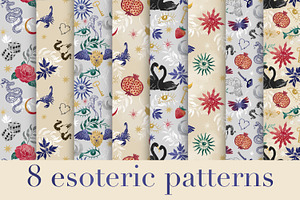 8 seamless esoteric patterns