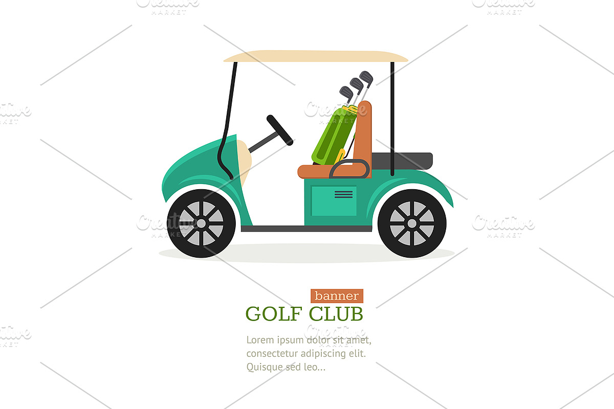 Golf Club Banner Flat Design Style, a Healthcare Illustration by Bigmouse_art (Photo 2 of 4)