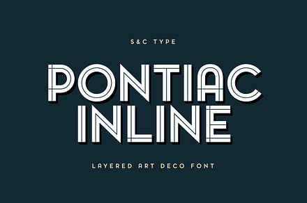 Pontiac Inline Font Collection, a Sans Serif Font by S&C Type