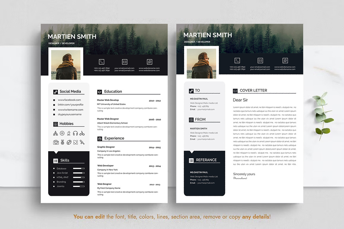 Modern Resume CV Template Design, a Resume Template by Blackcloud_Creations (Photo 6 of 8)