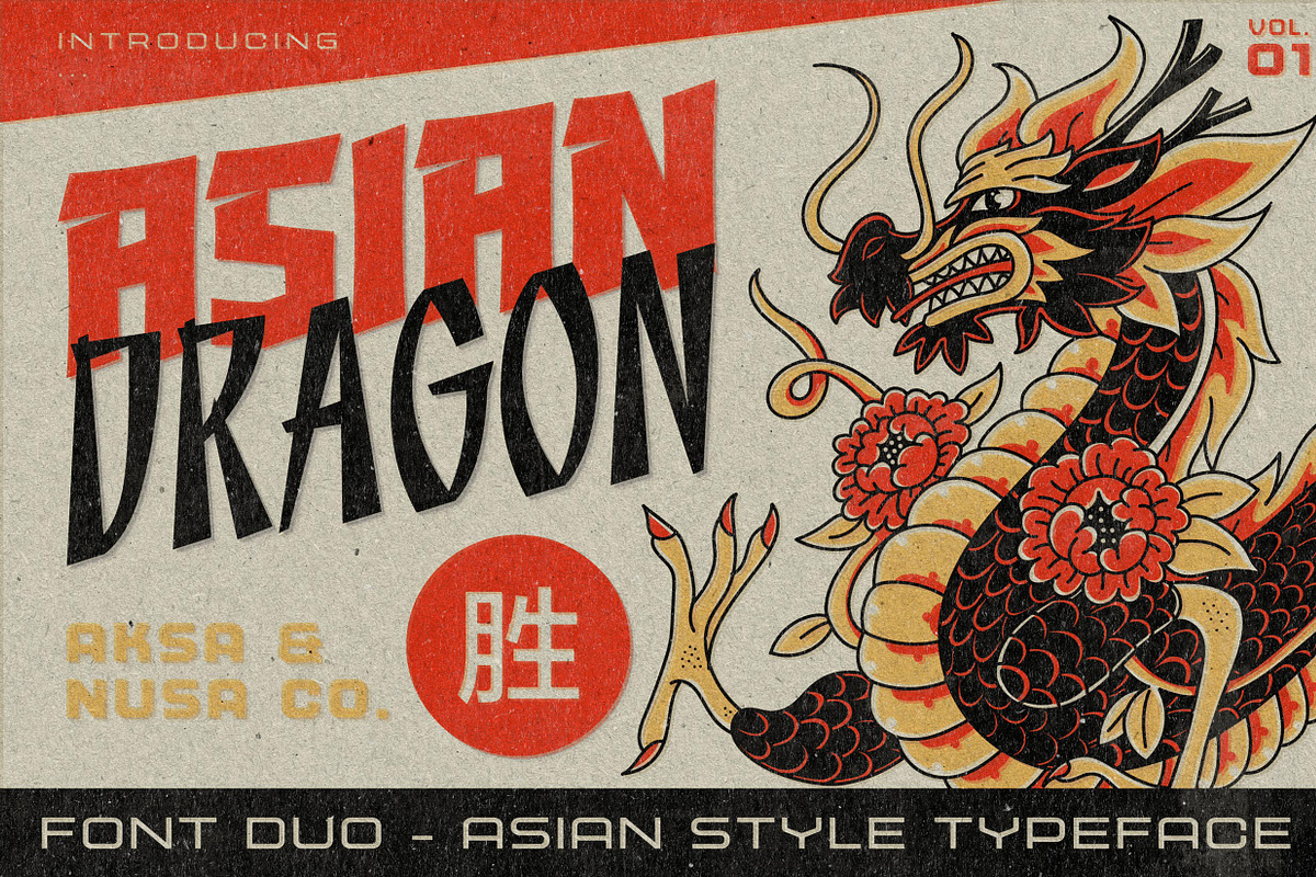 ASIAN DRAGON - FONT DUO, a Font by Aksa & Nusa Co. (Photo 1 of 7)