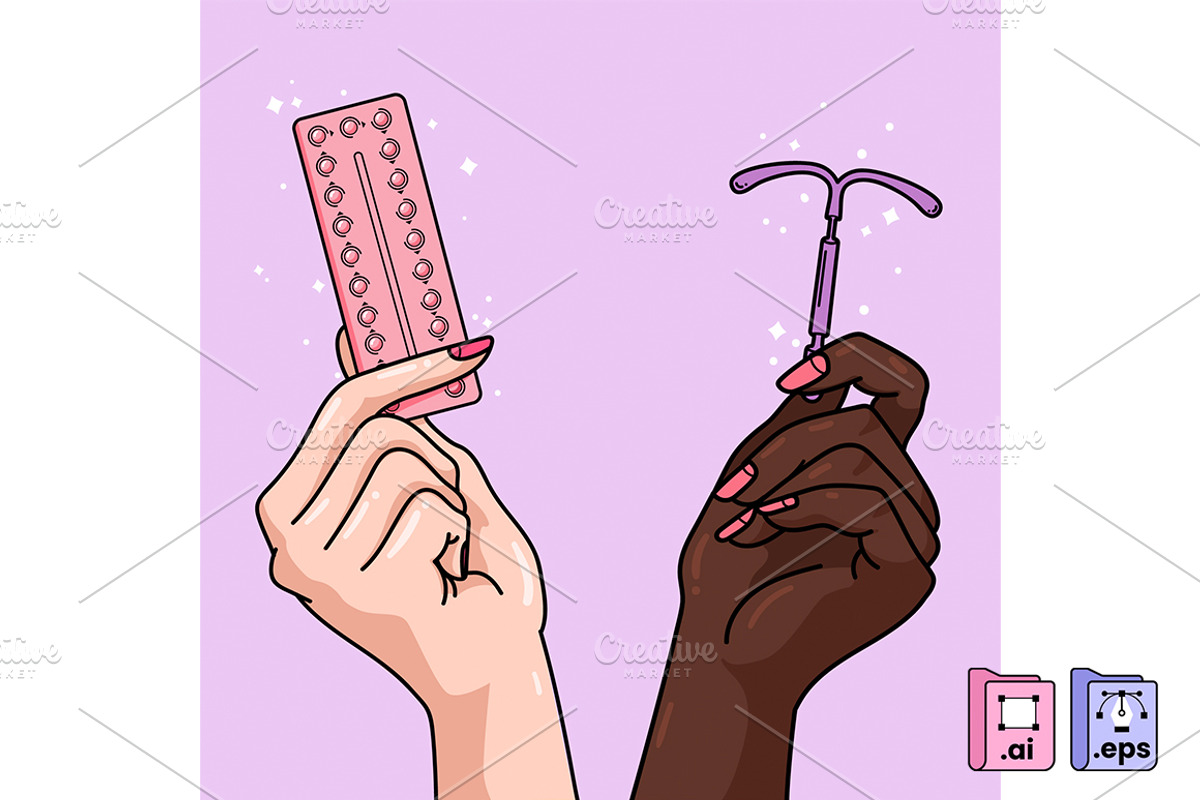 Contraception Methods with Hands, a Person Illustration by MISS CHATZ (Photo 1 of 3)