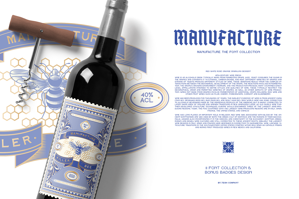 manufacture font collection, a Font by Tegh co. (Photo 9 of 13)